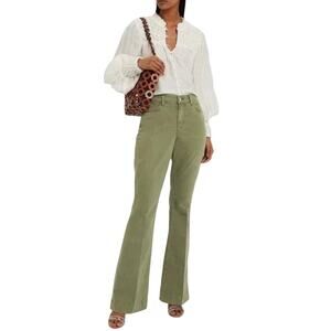 NWT L'Agence The Affair High Rise Flare Jeans in Brigade Green Size 30